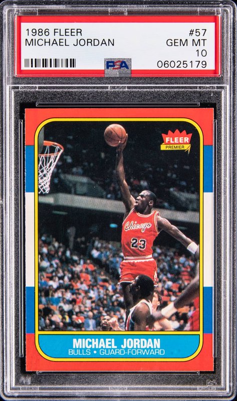 1986-87 Fleer #57 Michael Jordan Rookie Card - PSA GEM MT 10, the lot sold at Goldin