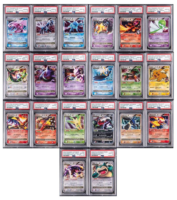 2006-09 Pokemon Japanese Lv. X PSA GEM MT 10 Complete Set (72) - Featuring Pikachu M, Giratina, Infernape, Empoleon, Charizard G, the lot sold at Goldin