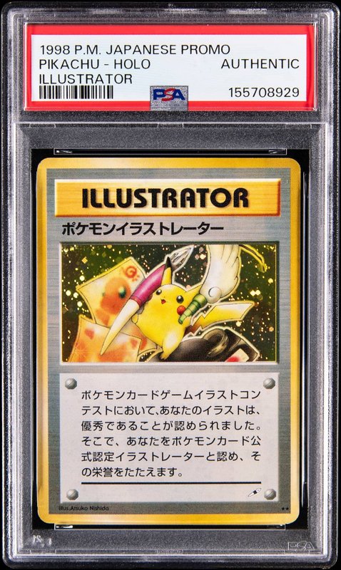 1998 Pokemon Japanese Promo Holo Pikachu Illustrator - PSA Authentic, the lot sold at Goldin