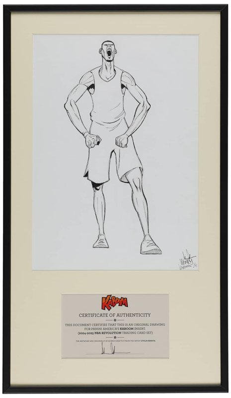 2024-25 Panini Revolution Kaboom! Vertical Victor Wembanyama Original Card Artwork by Gyula Nemeth - 15.5 x 26.75 - Artist COA, the lot sold at Goldin