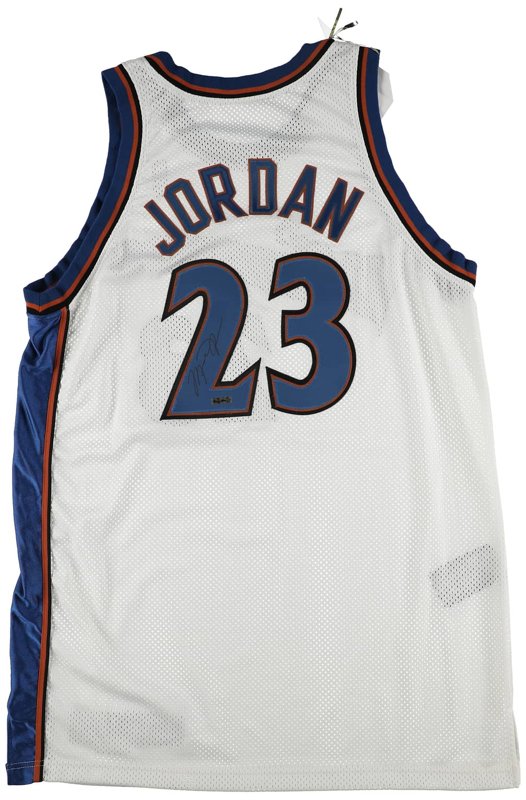 Nov. 6, 2002 - Michael Jordan Final Season Game-Used, Photo-Matched, Signed Washington Wizards Home Jersey - MeiGray LOA, MeiGray Photomatching, SIA Photo Match LOA, Wizards LOA, UDA COA, Beckett LOA, the lot sold at Goldin
