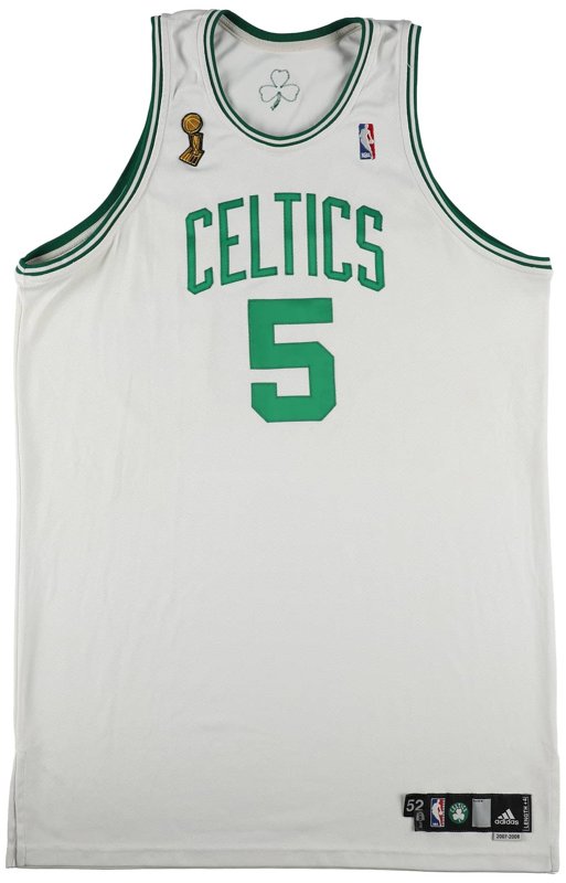 Kevin Garnett 2008 NBA Finals Game 6 Championship-Clinching Game-Used, Photo-Matched Boston Celtics Home Jersey - "Anything is Possible!" - June 17, 2008 - Clinches 1st & Only NBA Title - Matched to Games 2 & 6 - MeiGray LOA, MeiGray Photomatching (6), the lot sold at Goldin