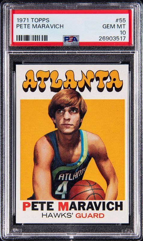 1971-72 Topps #55 Pete Maravich - PSA GEM MT 10, the lot sold at Goldin