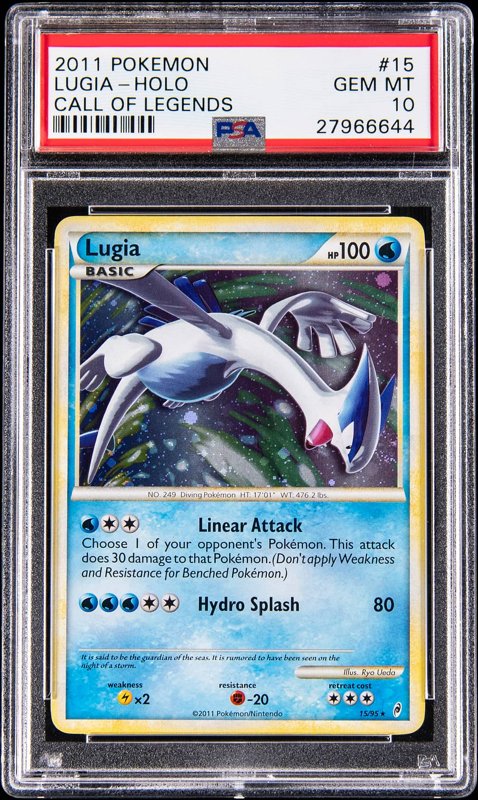 2011 Pokemon Call of Legends Holo #15 Lugia - PSA GEM MT 10, the lot sold at Goldin