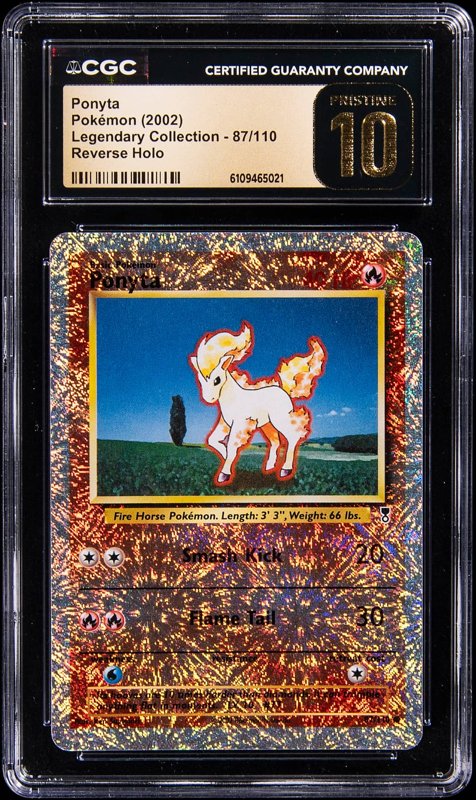 2002 Pokemon Legendary Collection Reverse Holo #87 Ponyta - CGC PRISTINE 10, the lot sold at Goldin