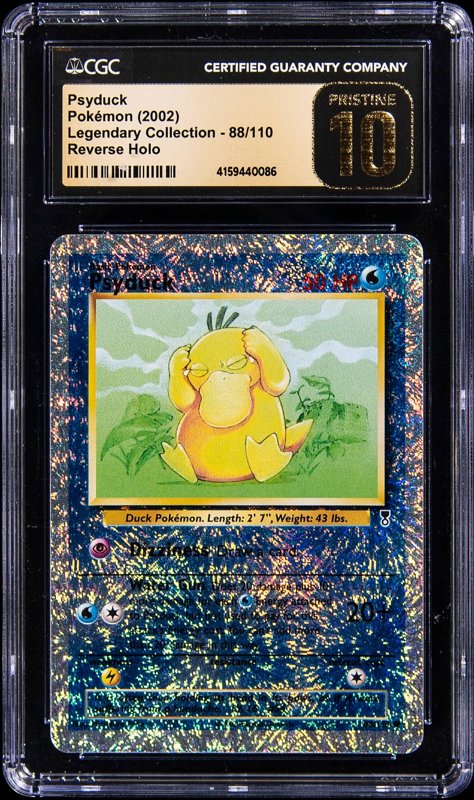 2002 Pokemon Legendary Collection Reverse Holo #88 Psyduck - CGC PRISTINE 10, the lot sold at Goldin