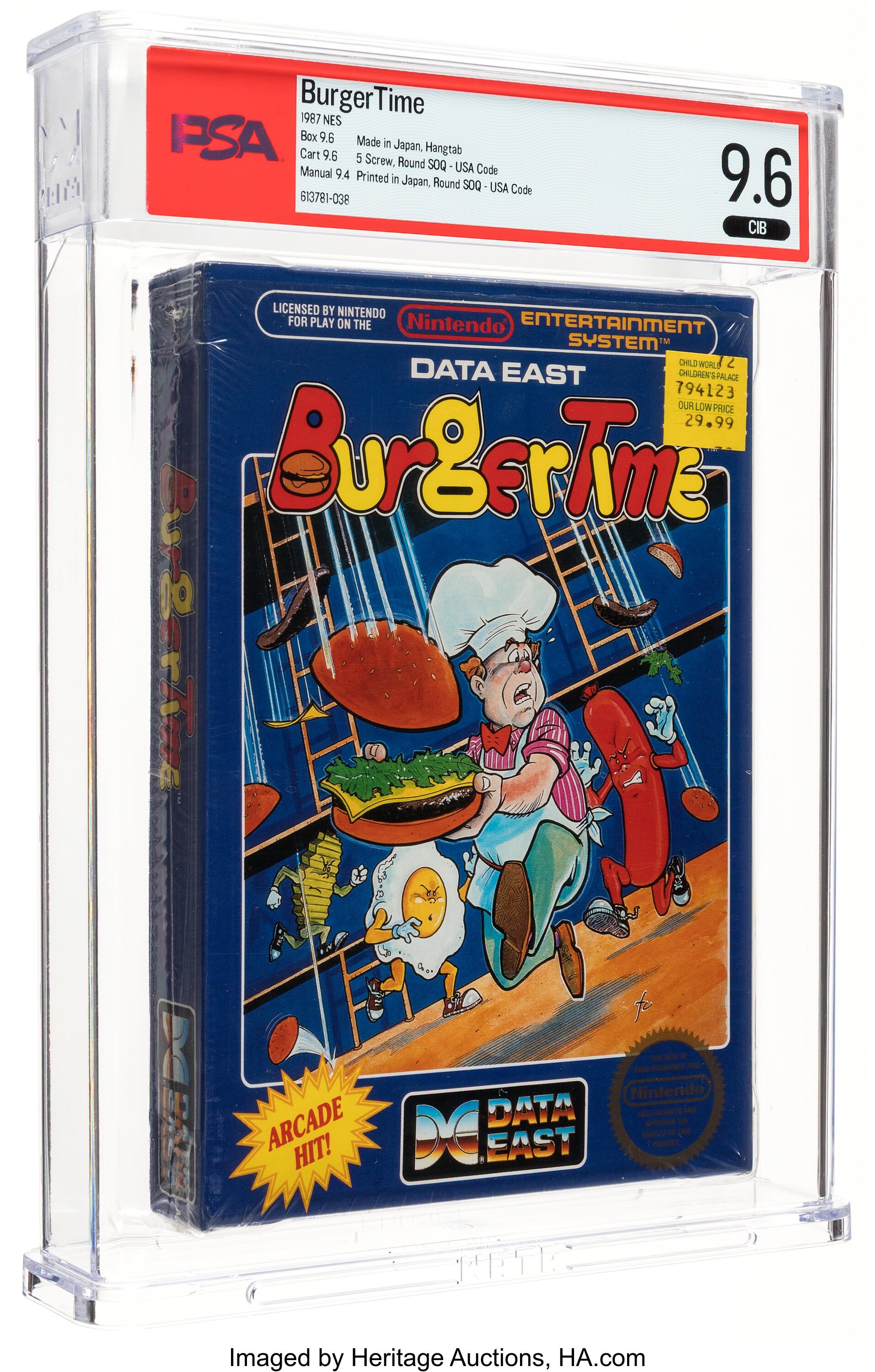 BurgerTime PSA 9.6, the copy sold