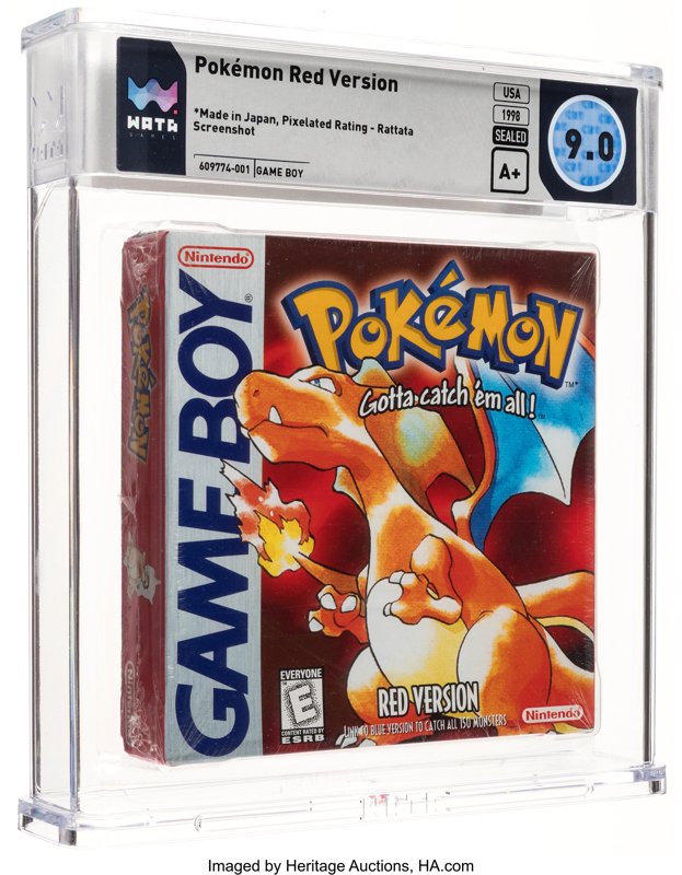 Pokémon Red Version WATA 9.0 A+, the copy sold