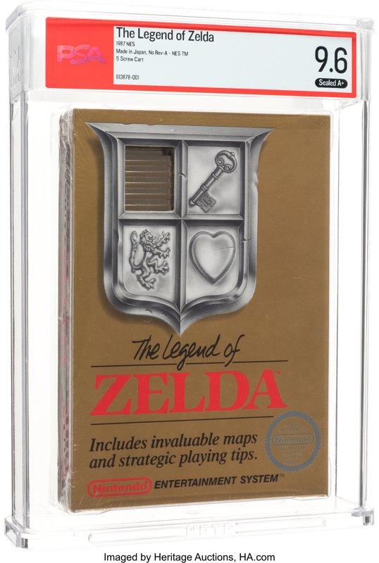 The Legend of Zelda PSA 9.6 A+, the copy sold