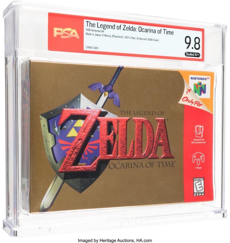 The Legend of Zelda: Ocarina of Time PSA 9.8 A++, the copy sold
