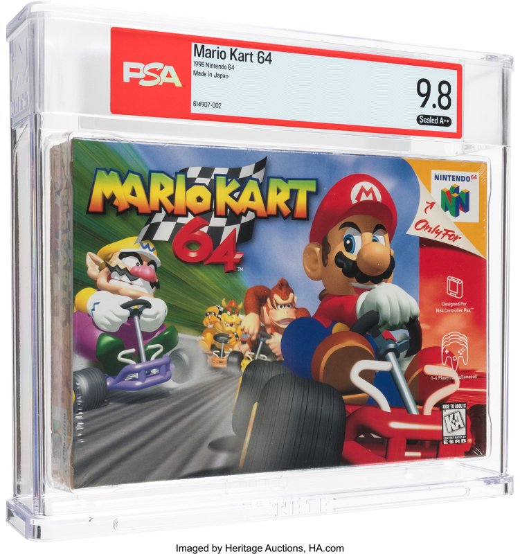 Mario Kart 64 PSA 9.8 A++, the copy sold