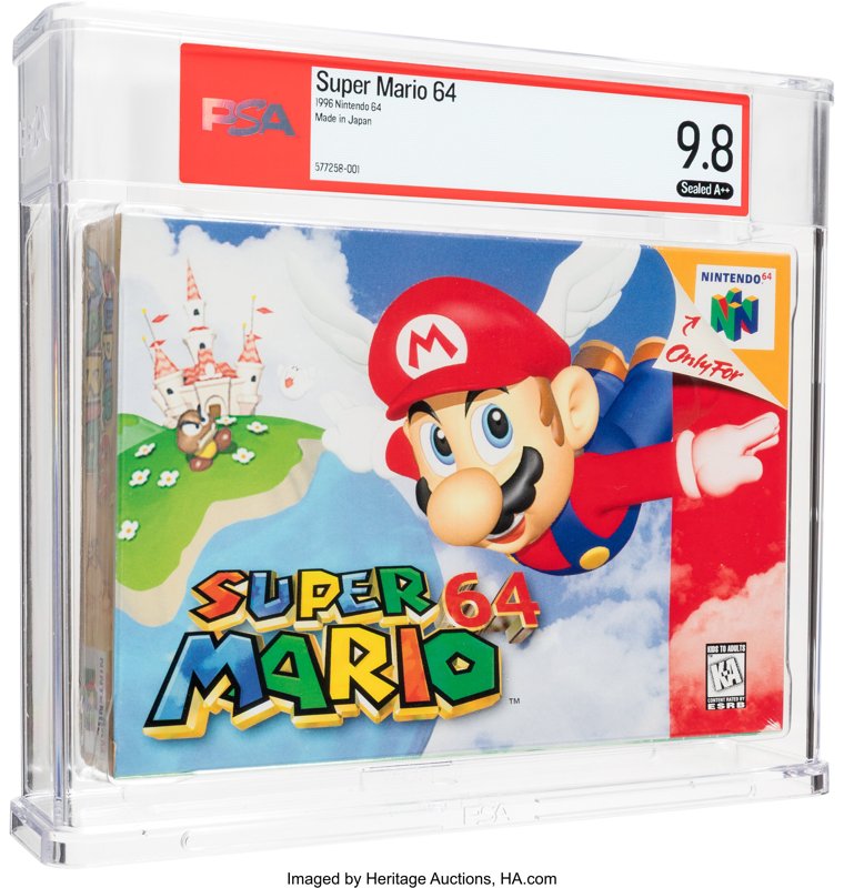 Super Mario 64 PSA 9.8 A++, the copy sold
