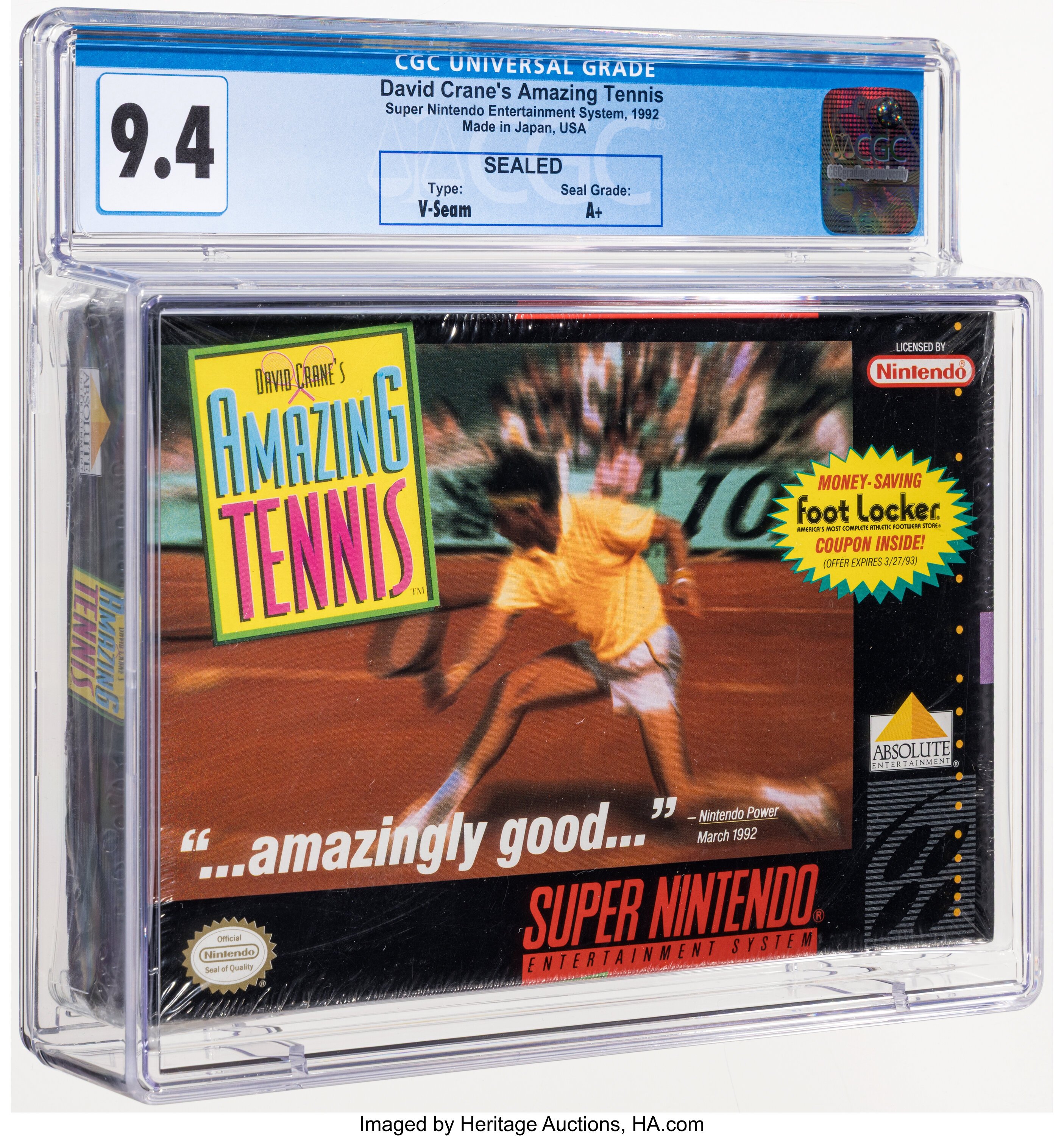 David Crane's Amazing Tennis (SNES): PSA Pop Report & Prices